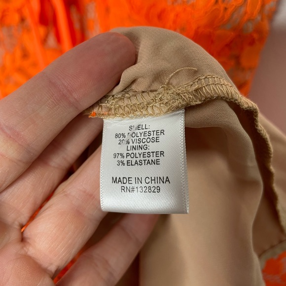 Majorelle | Sunbeams Lace Mini Dress Neon Orange L - Picture 6 of 7